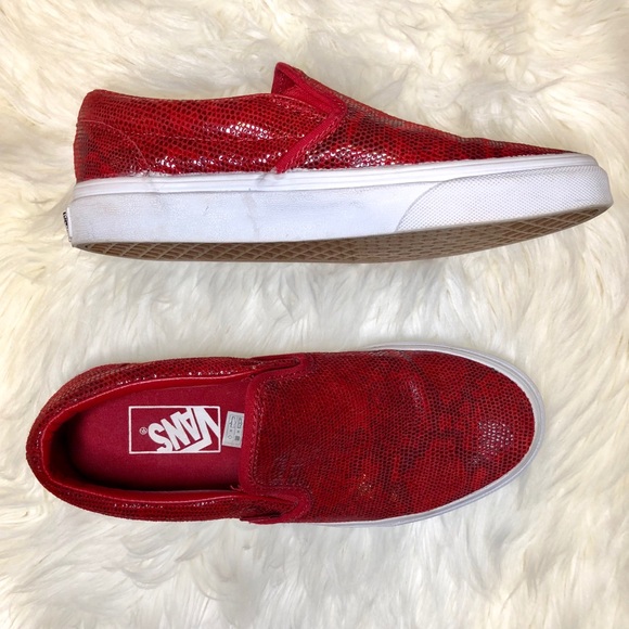 snake print slip on vans
